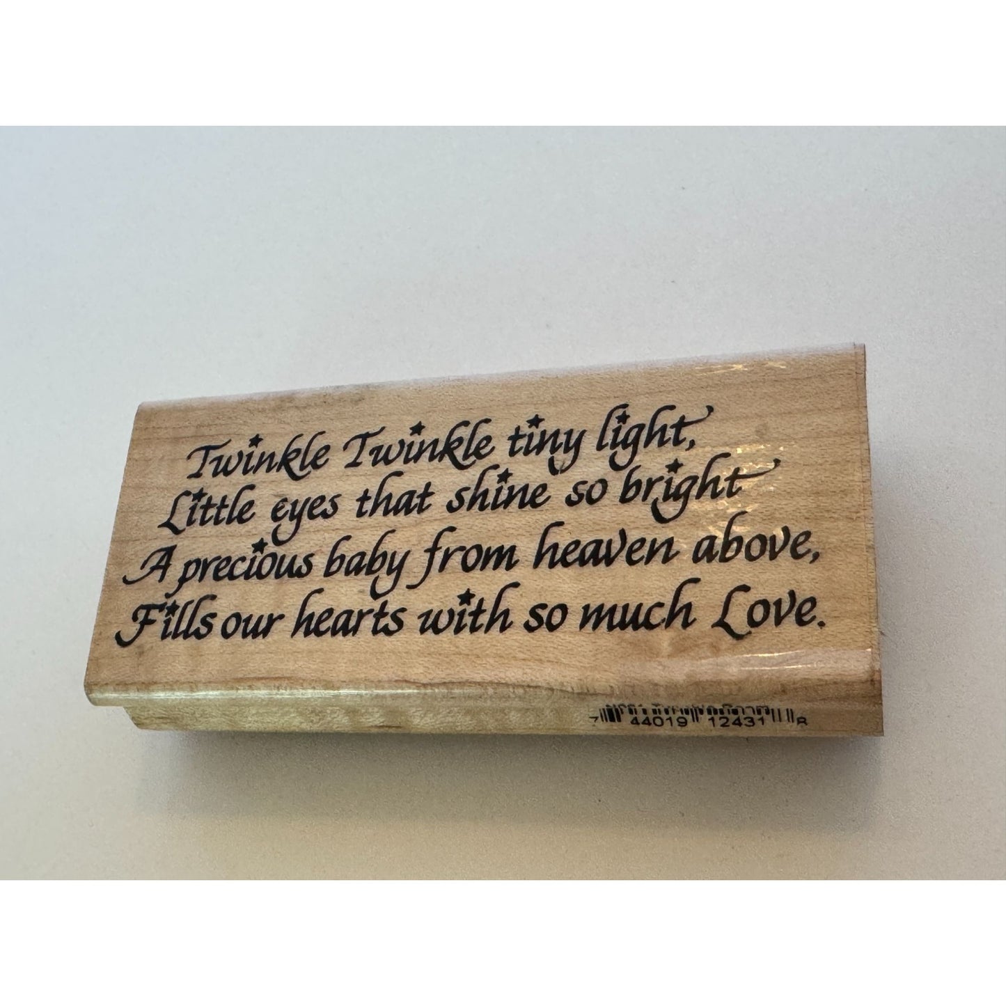 Stampendous Wood Rubber Stamp Twinkle Poem Baby Announcement Shower Sentiment