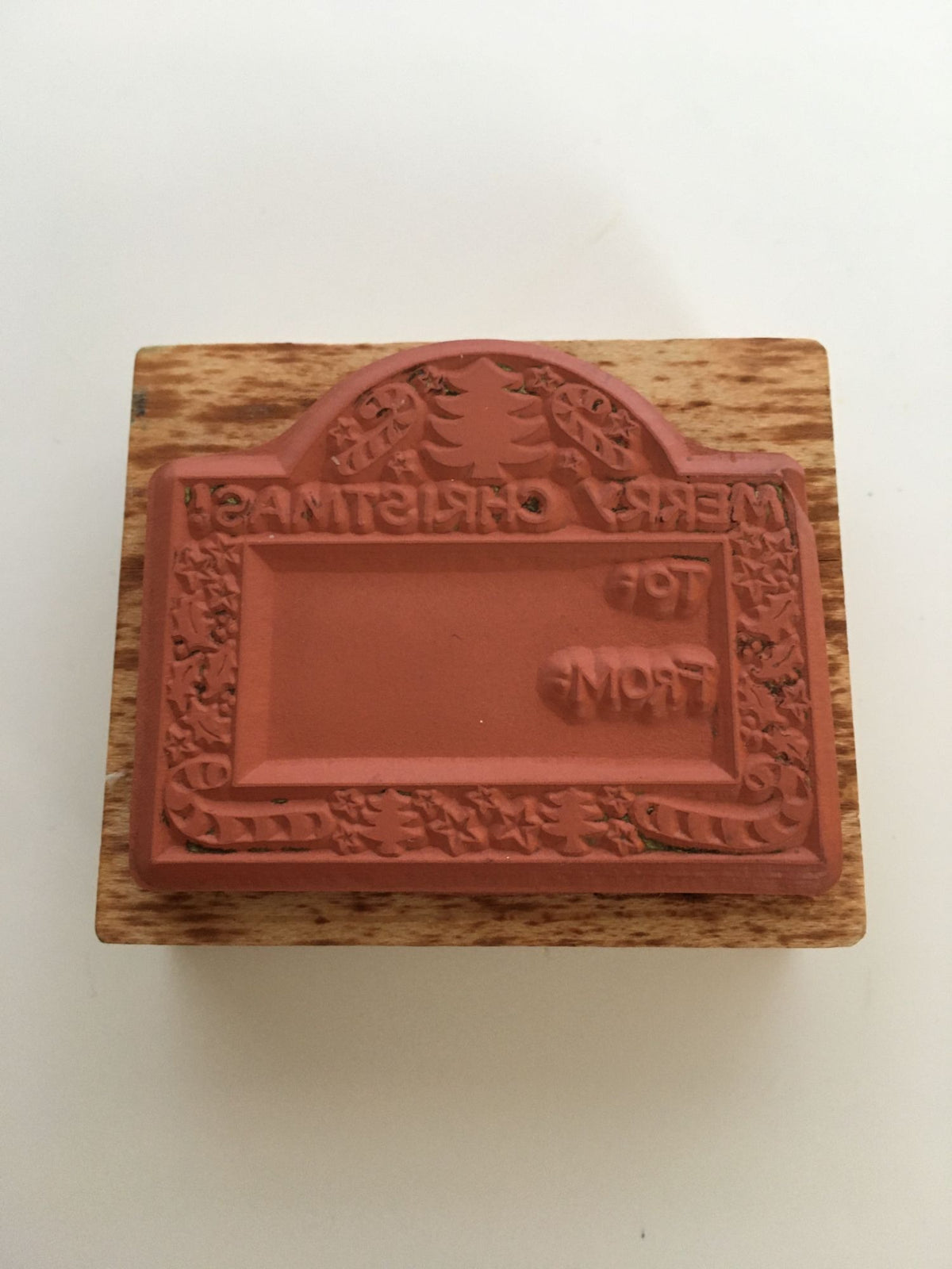 PSX Rubber Stamp Merry Christmas Gift Tag Card Making To From Holiday Candy Cane