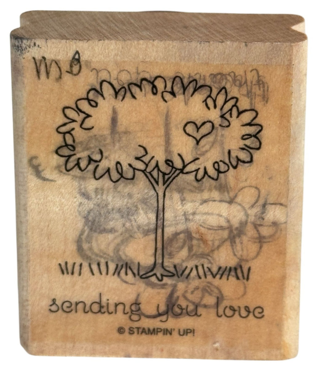 Stampin Up Rubber Stamp Sending You Love Tree Snail Mail Card Making Sentiment