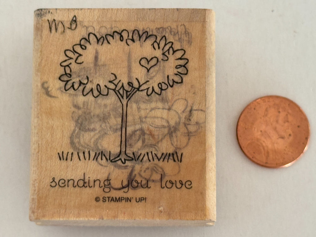 Stampin Up Rubber Stamp Sending You Love Tree Snail Mail Card Making Sentiment