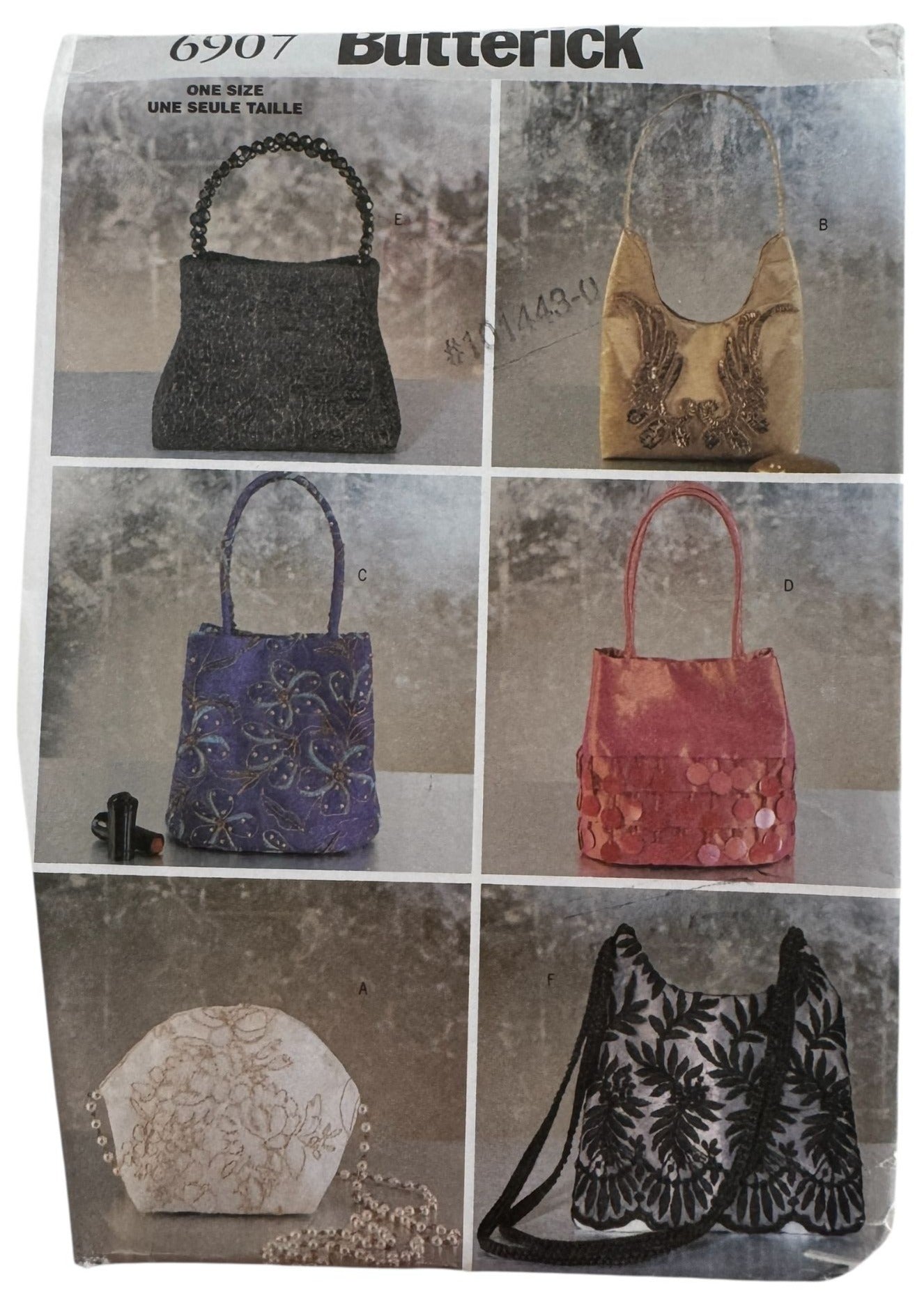 Butterick Sewing Pattern 6907 Evening Bag Purse Fashion Accessory Formal Handbag