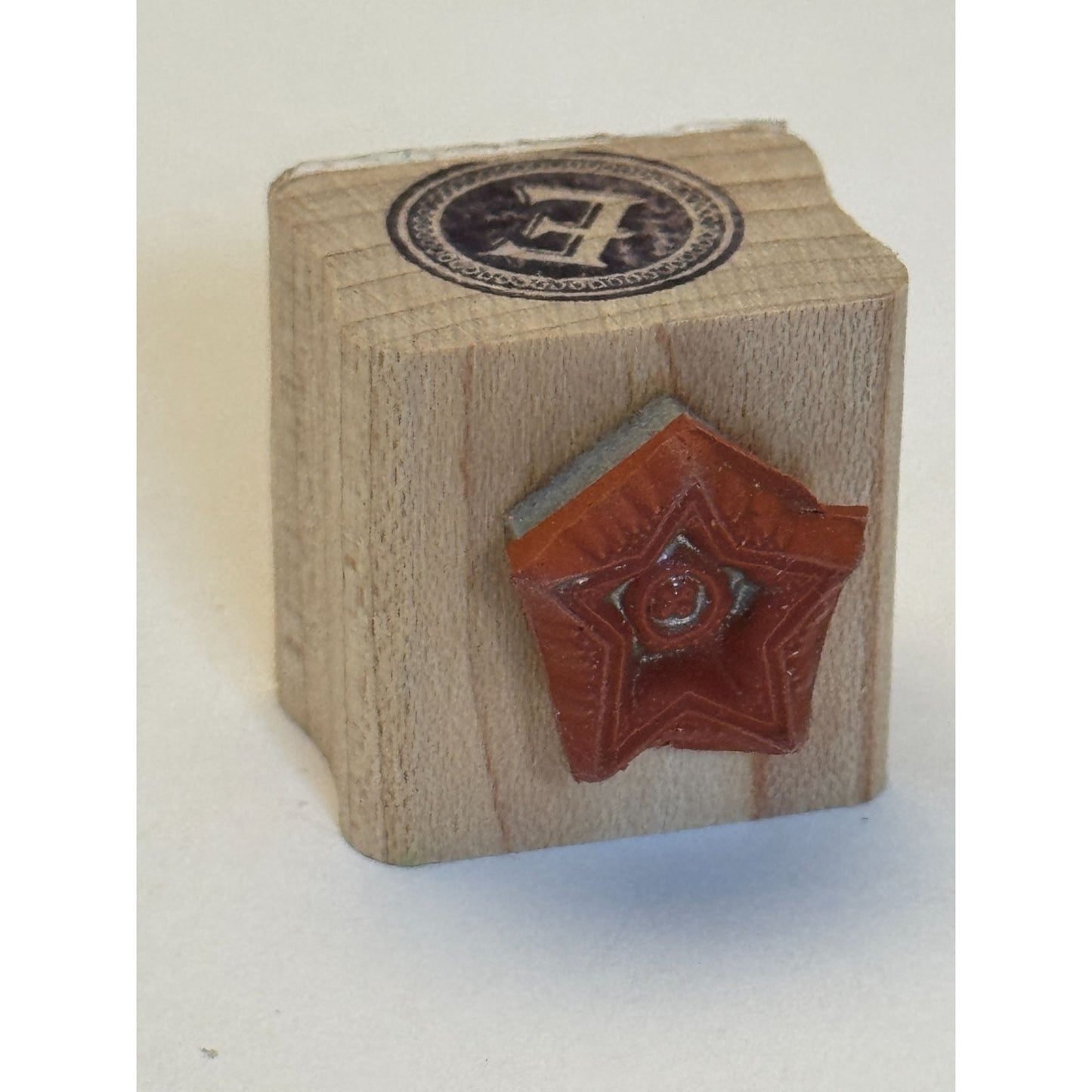 Stampin Up Rubber Stamp Star Button Sewing Notion Country Life Craft Wooden Art