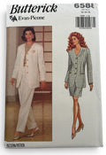 Butterick Sewing Pattern 6588 Jacket Skirt Pants Career 1990s Vtg 12 14 16 UC