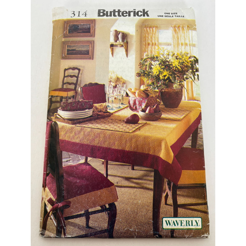 Butterick Sewing Pattern 314 Waverly Dining Room Decor Tablecloths Chair Covers