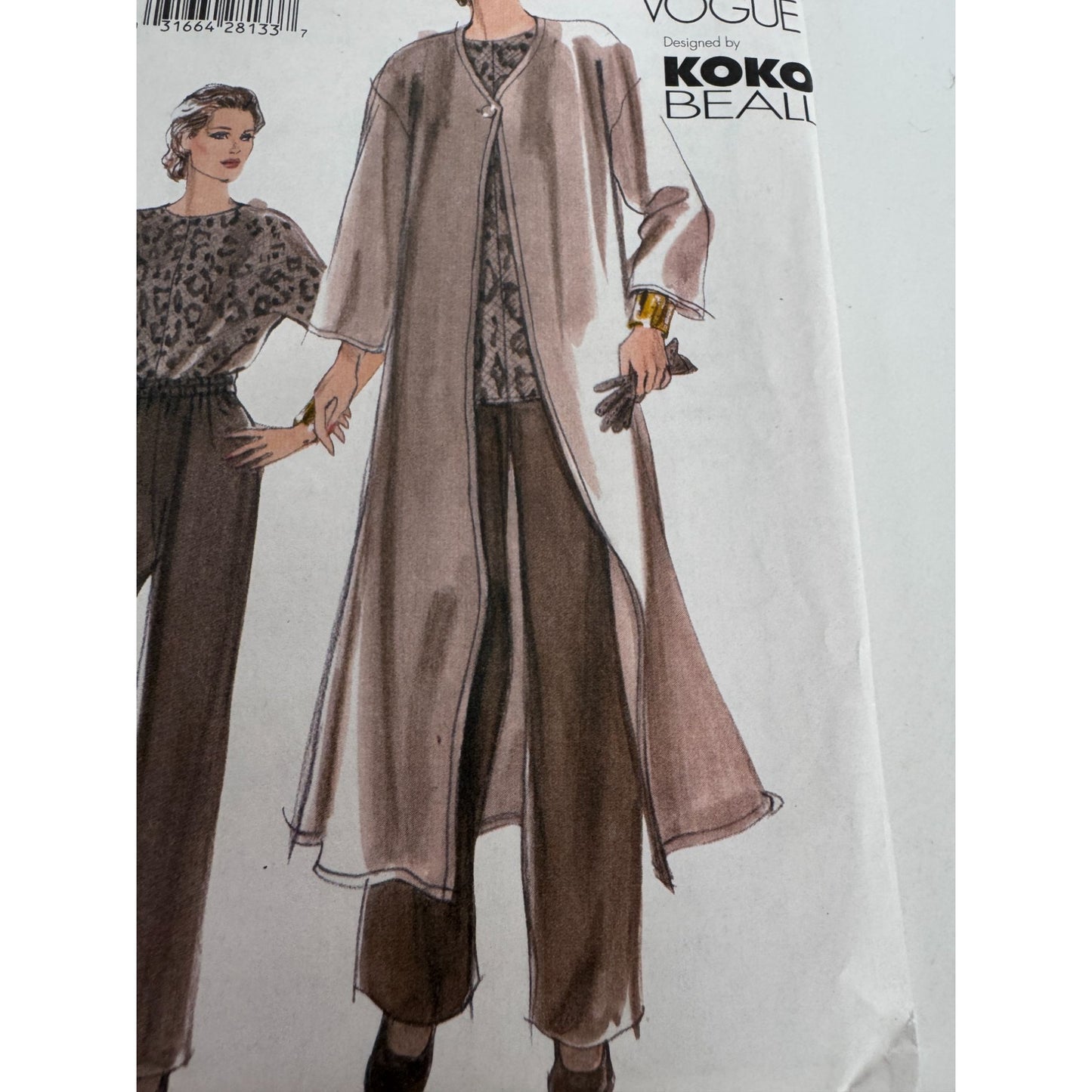 Vogue Sewing Pattern 9899 Oversized A-Line Duster Top Pants Easy Work 8 10 12 UC