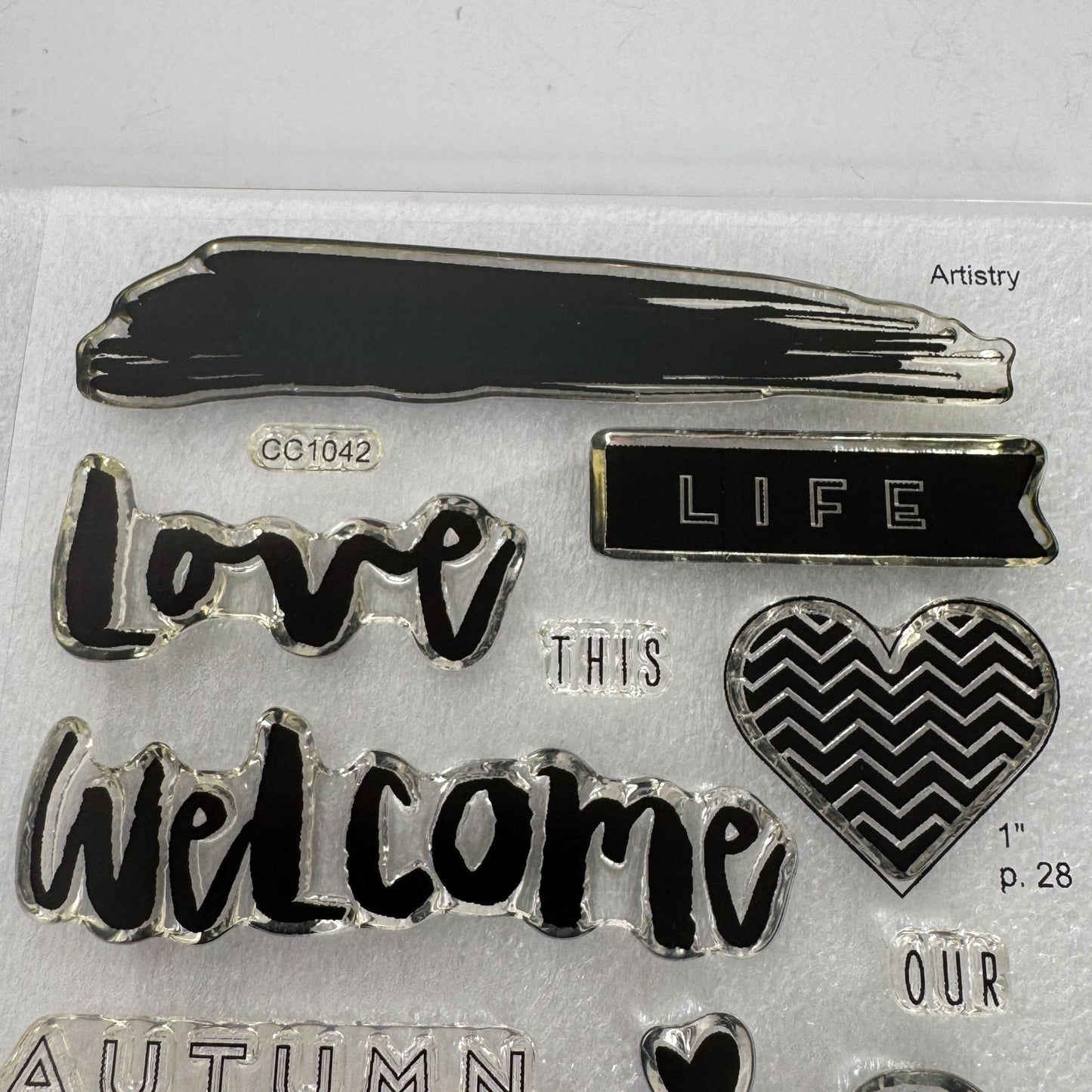 CTMH My Acrylix Acrylic Stamp Set Hello Life Pocket Scrapbooking Seasons CC1042