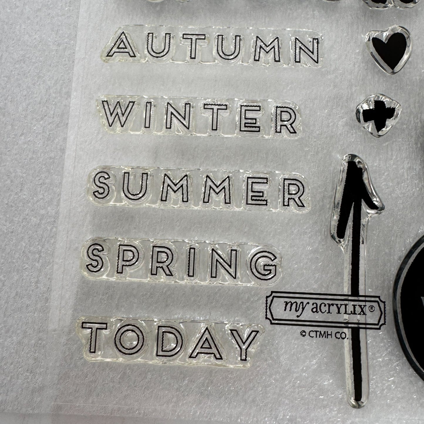 CTMH My Acrylix Acrylic Stamp Set Hello Life Pocket Scrapbooking Seasons CC1042