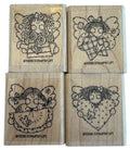 Stampin Up Rubber Stamps Angels Set Country Plaid Buttons Watermelon Heart Star