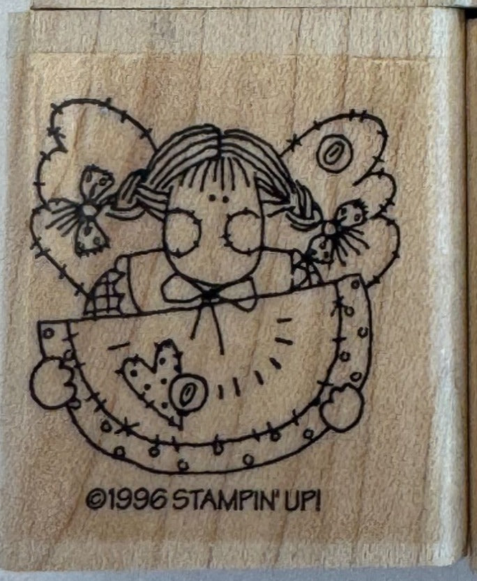 Stampin Up Rubber Stamps Angels Set Country Plaid Buttons Watermelon Heart Star