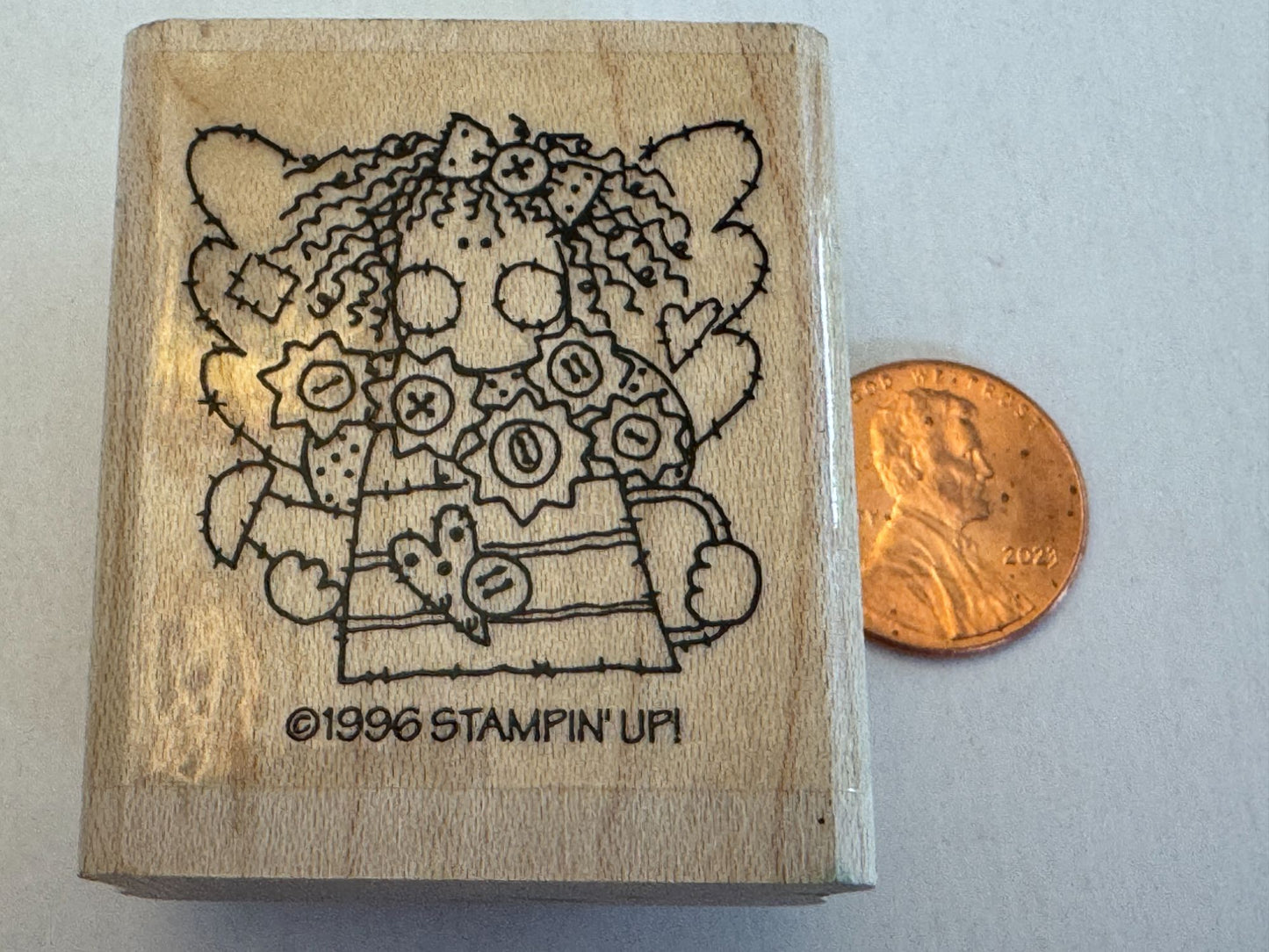 Stampin Up Rubber Stamps Angels Set Country Plaid Buttons Watermelon Heart Star