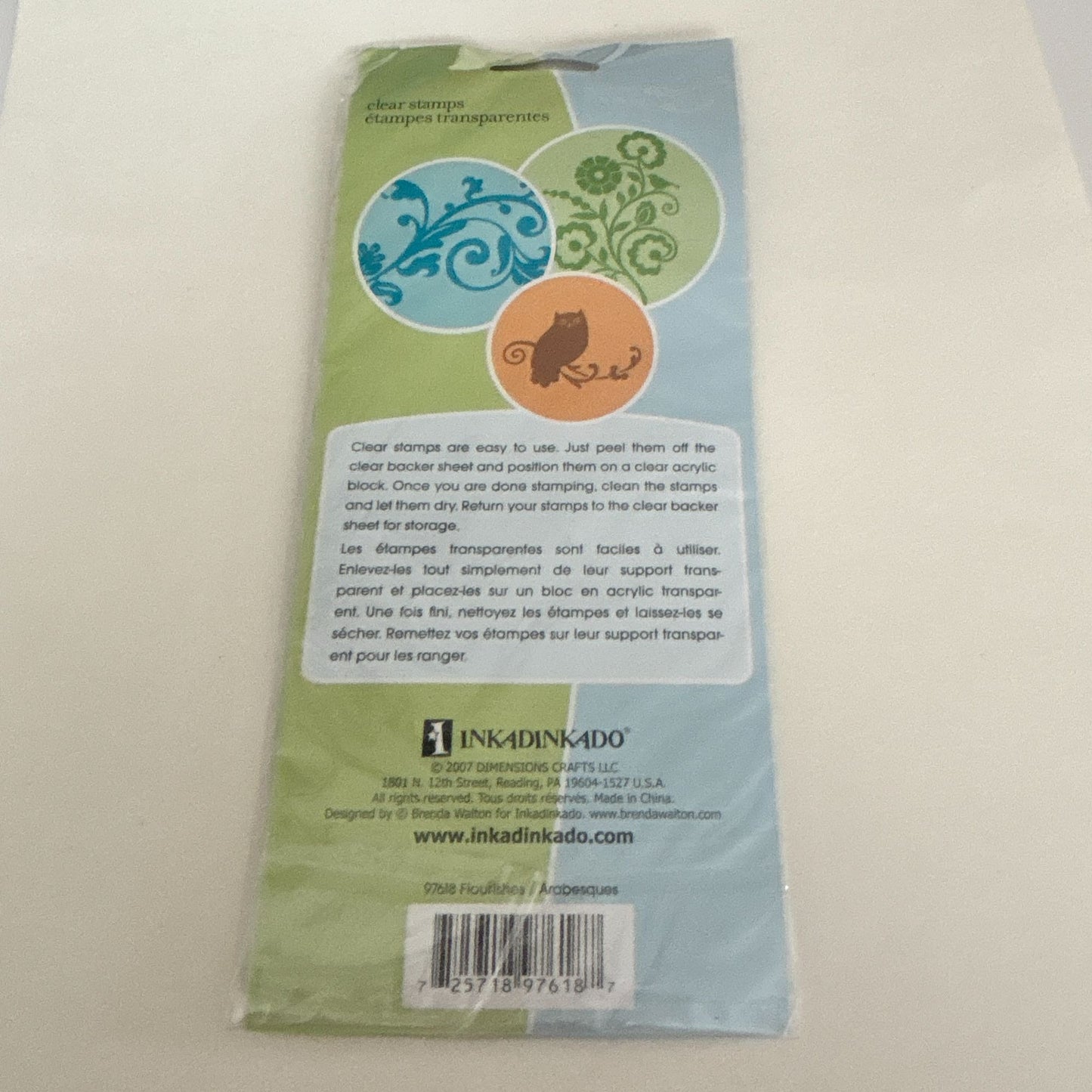 Inkadinkado Clear Stamps Flourishes Floral Nature Owl Brenda Walton Cardmaking Craft 97618