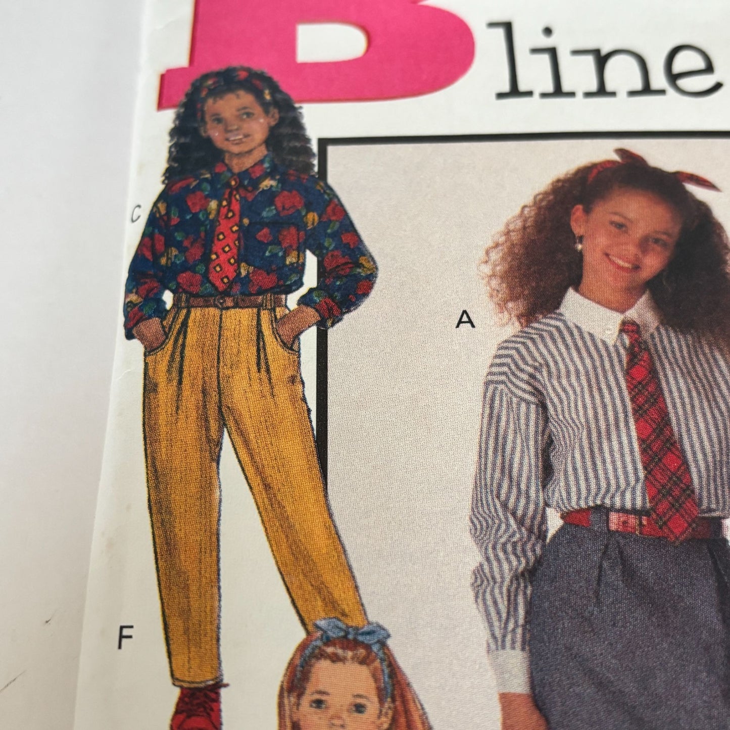 Butterick Sewing Pattern 6426 Girls Outfit 90s Shirt Skirt Pants Preppy School 7-10 Uncut