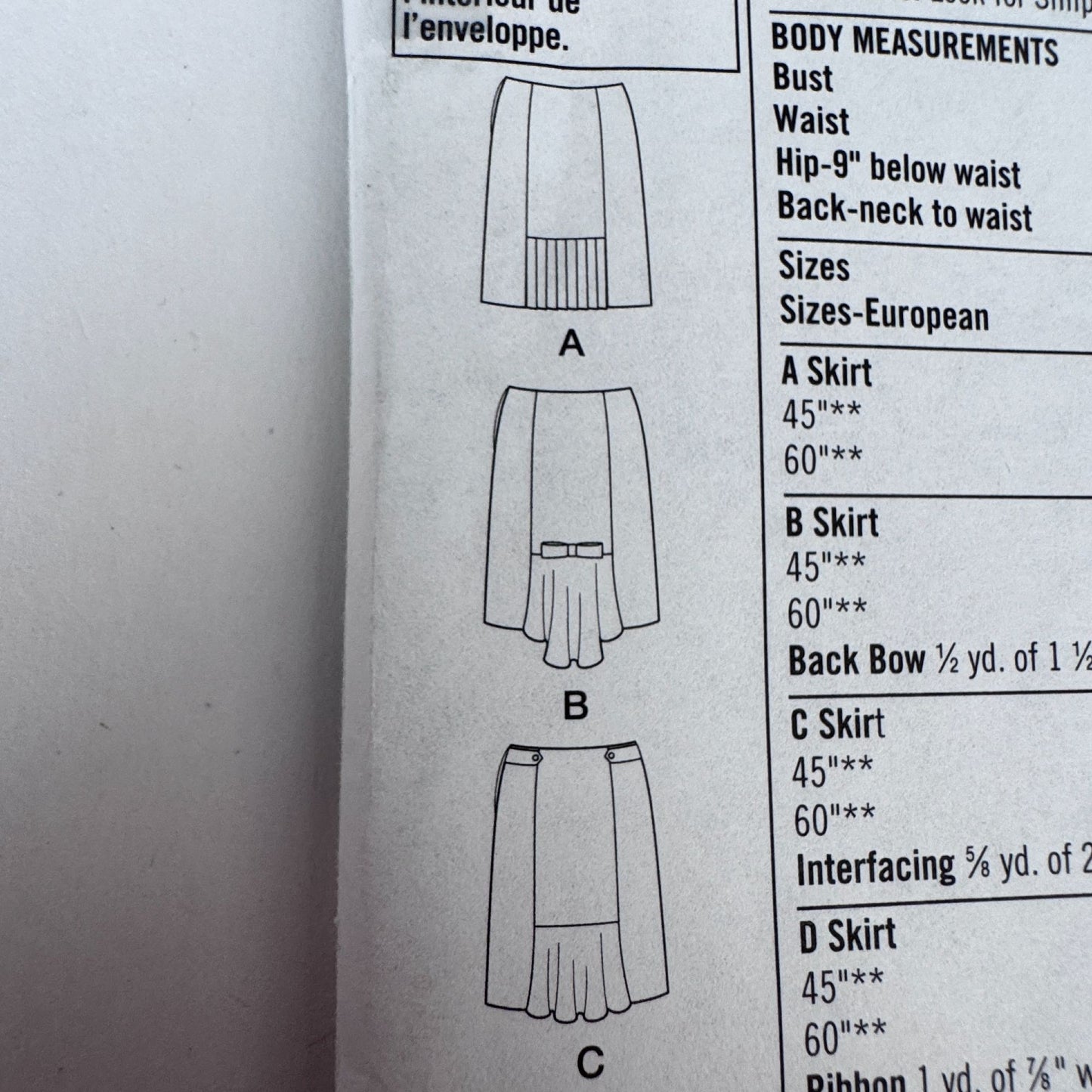 Simplicity Sewing Pattern 4787 Midi Skirt Y2K Office Core Feminine Workwear 14-20 Uncut Career
