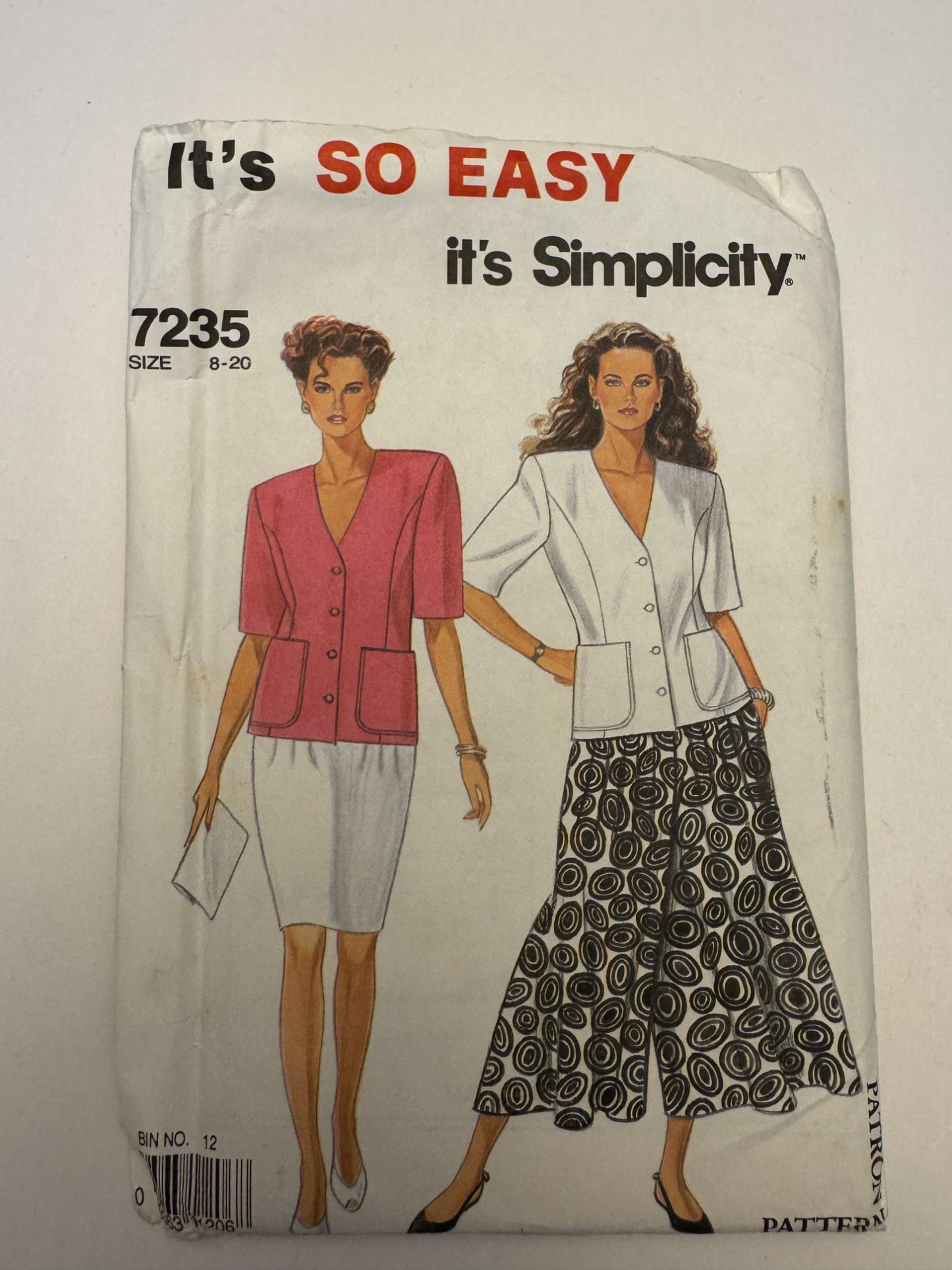 Simplicity Sewing Pattern 7235 Skirt Culottes Jacket Blazer 8-20 Vintage Uncut