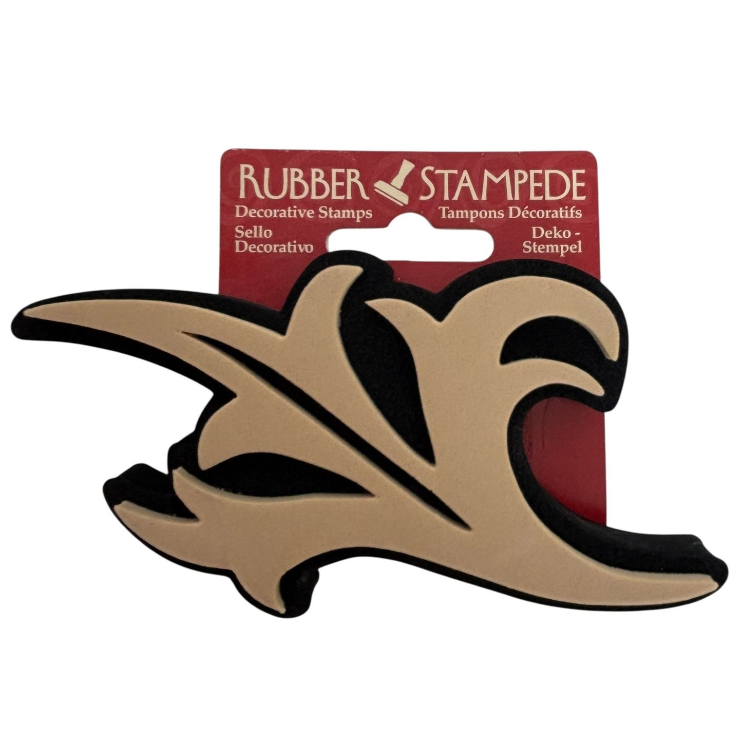 Rubber Stampede Decorative Stamp Foam Baroque Flourish Left Large Craft Border