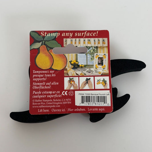 Rubber Stampede Decorative Stamp Foam Baroque Flourish Left Large Craft Border