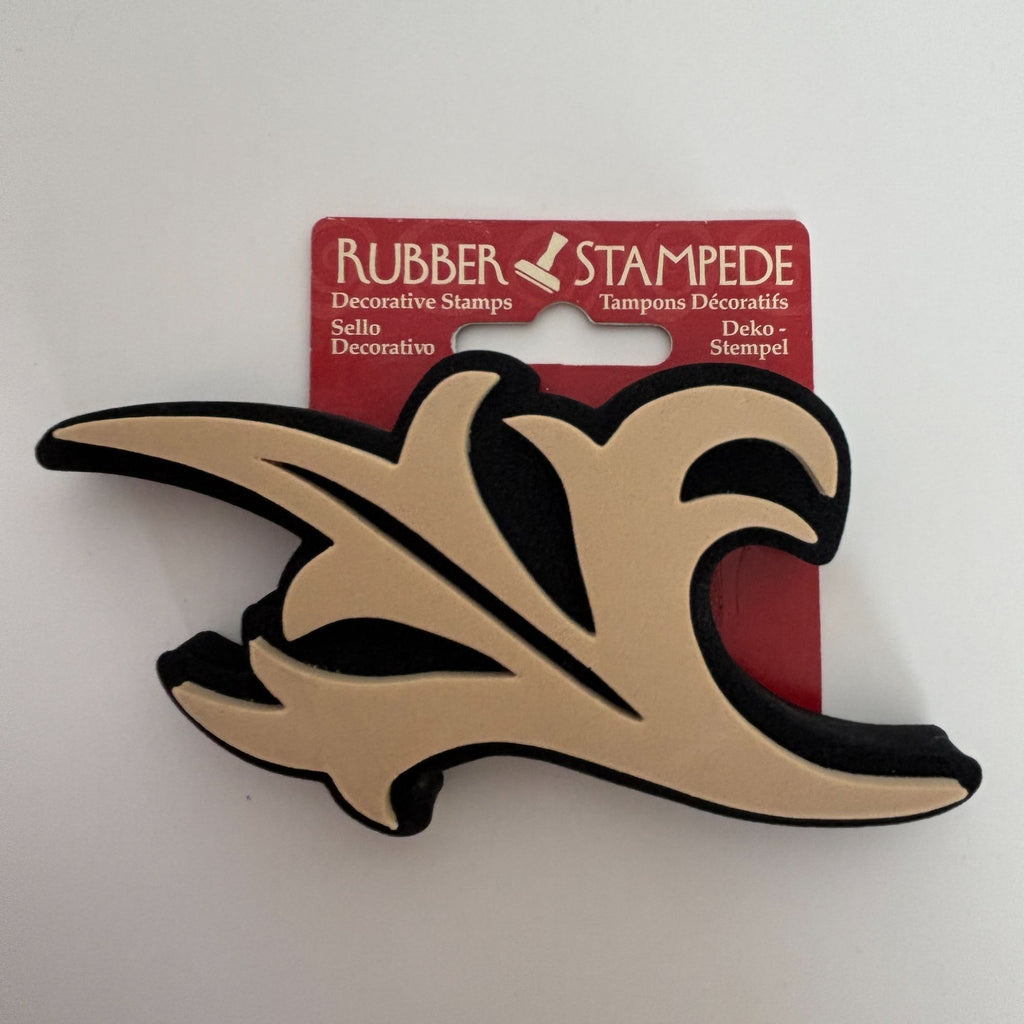 Rubber Stampede Decorative Stamp Foam Baroque Flourish Left Large Craft Border