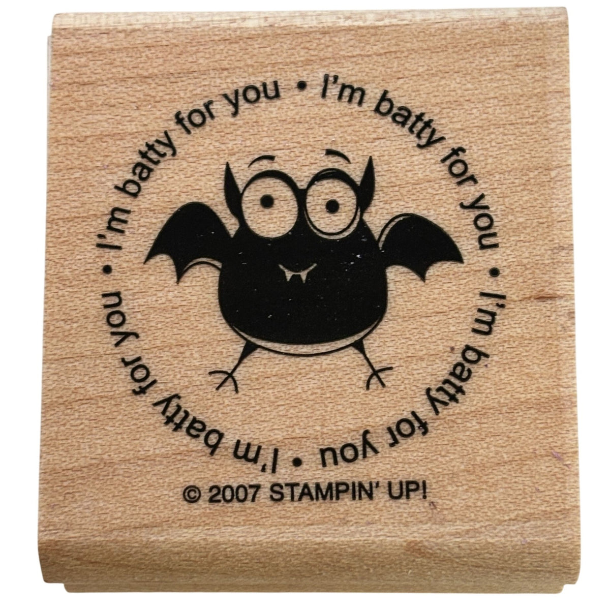 Stampin Up Rubber Stamp Halloween Bat Card Making Words Funny I am Batty For You
