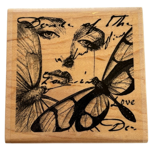 Paper Inspirations Rubber Stamp Dance of the Butterflies Womans Face Butterfly