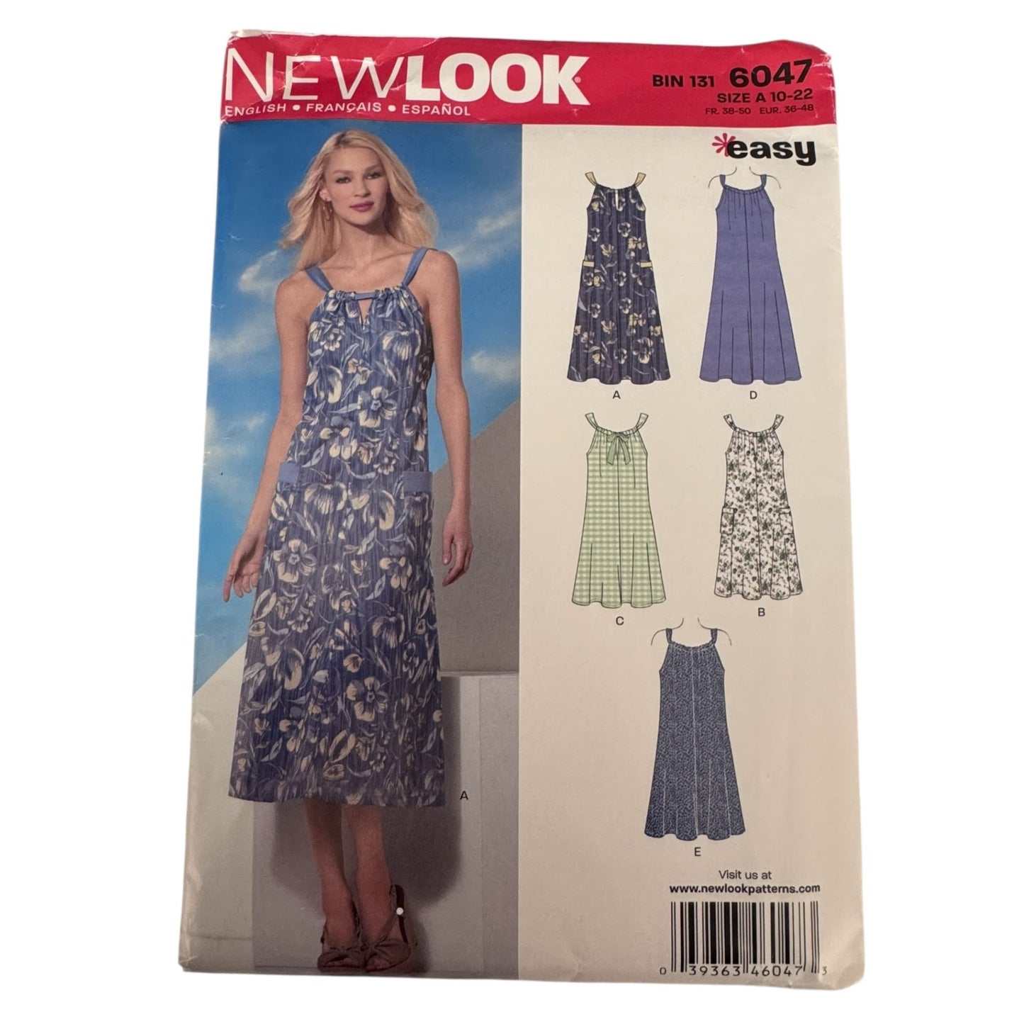 Simplicity Sewing Pattern 6047 Summer Dress Boho Sundress Easy Cruise 10-22 Uncut