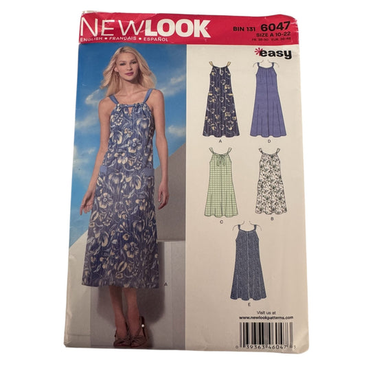 Simplicity Sewing Pattern 6047 Summer Dress Boho Sundress Easy Cruise 10-22 Uncut