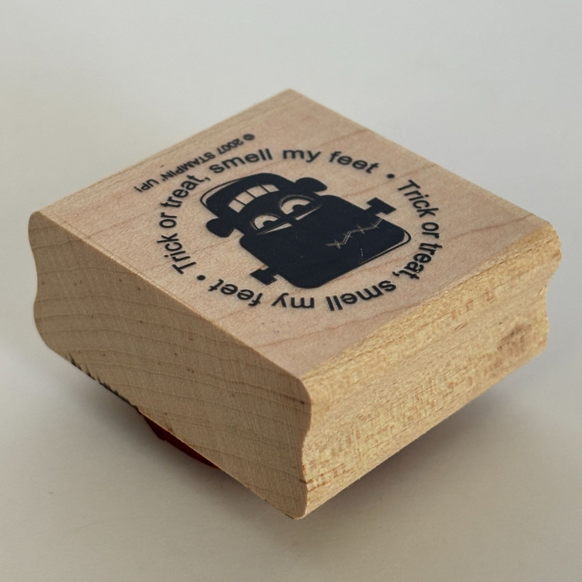 Stampin Up Rubber Stamp Frankenstein Trick or Treat Smell My Feet Halloween Wood Funny