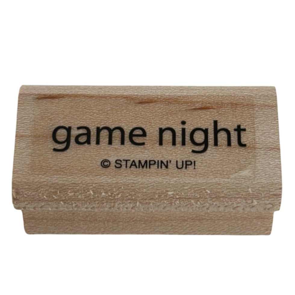 Stampin Up Rubber Stamp Game Night Invitation Card Making Words Competition Wood