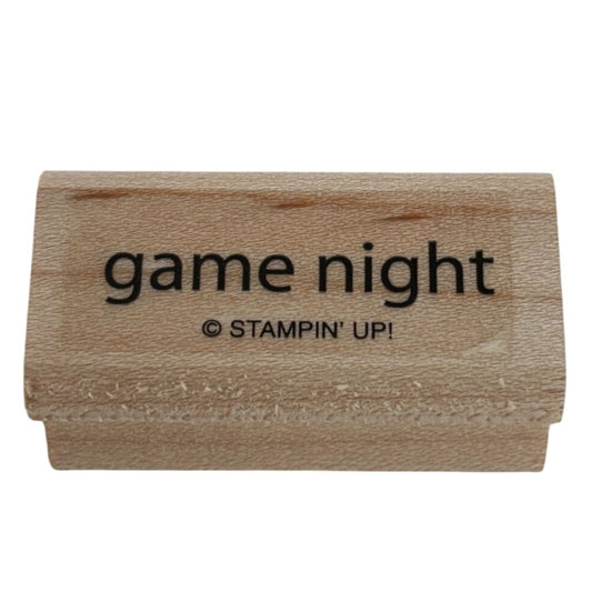 Stampin Up Rubber Stamp Game Night Invitation Card Making Words Competition Wood