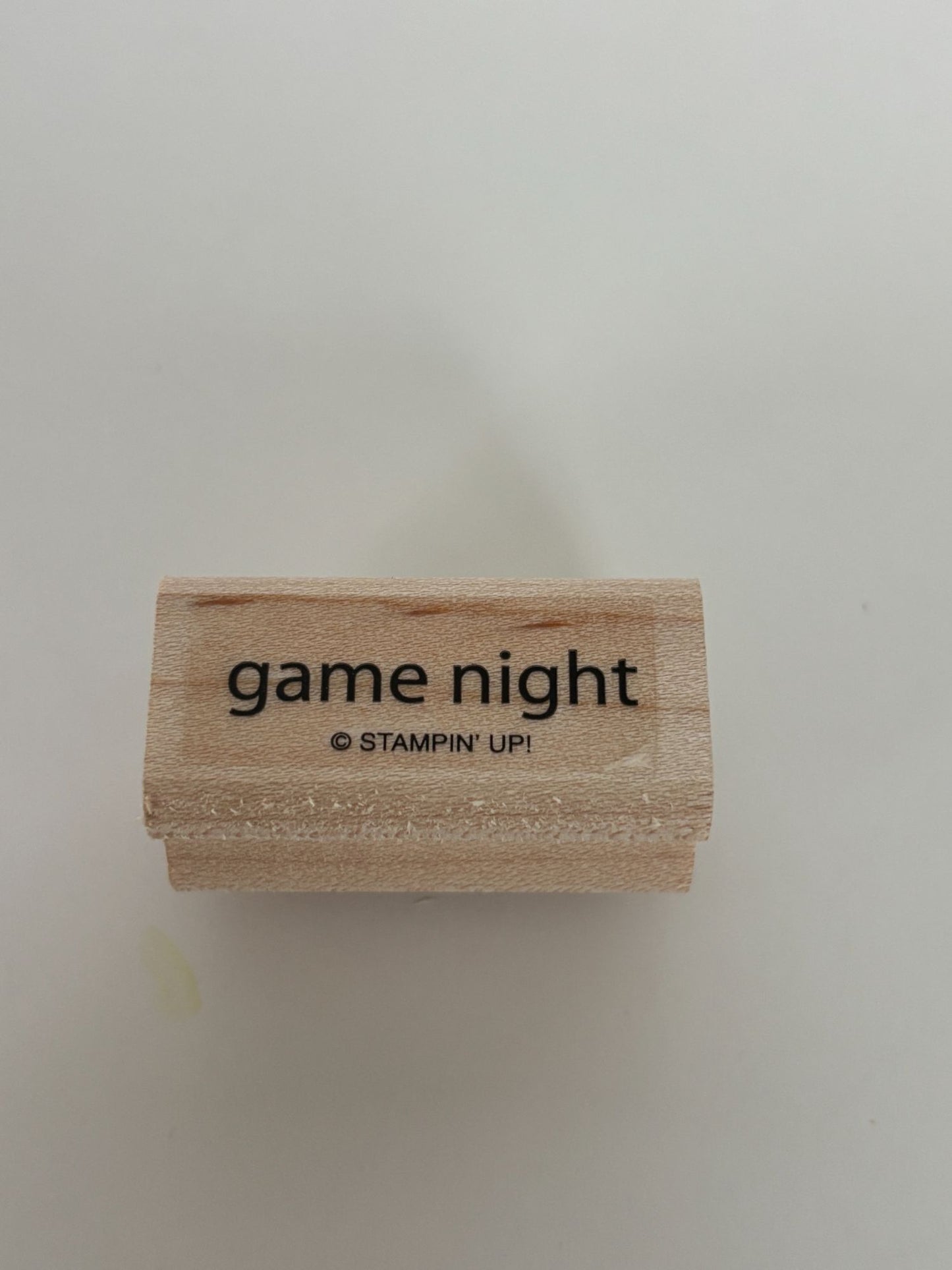 Stampin Up Rubber Stamp Game Night Invitation Card Making Words Competition Wood
