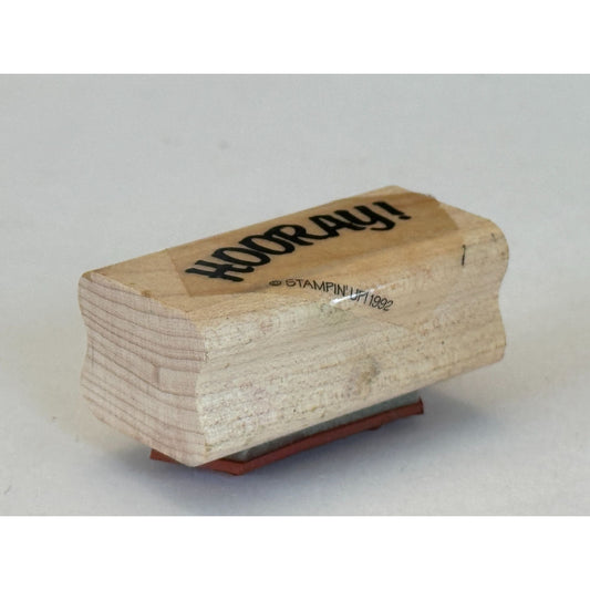 Stampin Up Rubber Stamp Hooray Celebration Card Making Craft Tool Wood Mounted