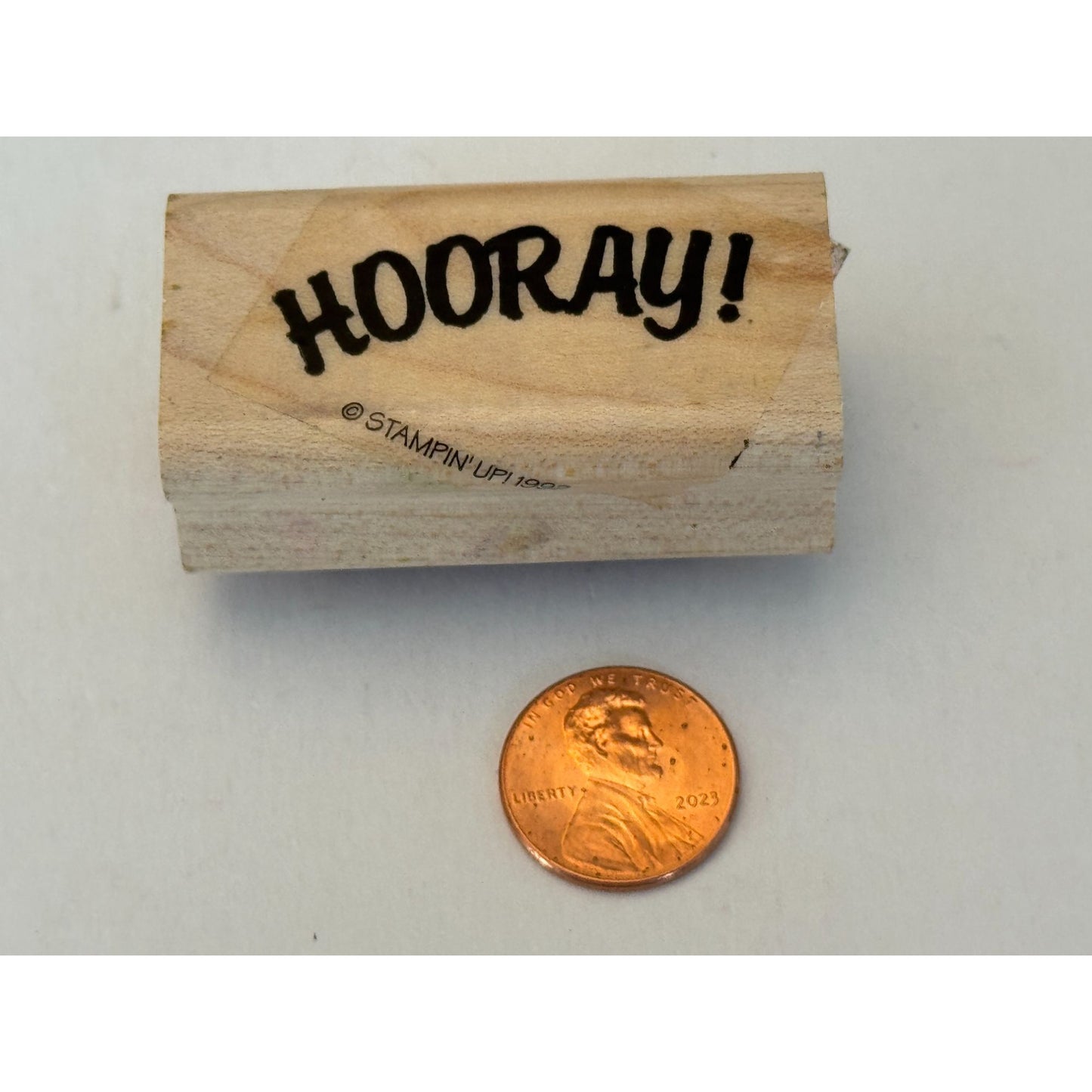 Stampin Up Rubber Stamp Hooray Celebration Card Making Craft Tool Wood Mounted
