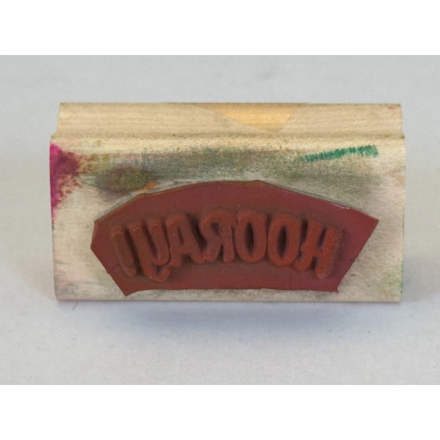 Stampin Up Rubber Stamp Hooray Celebration Card Making Craft Tool Wood Mounted
