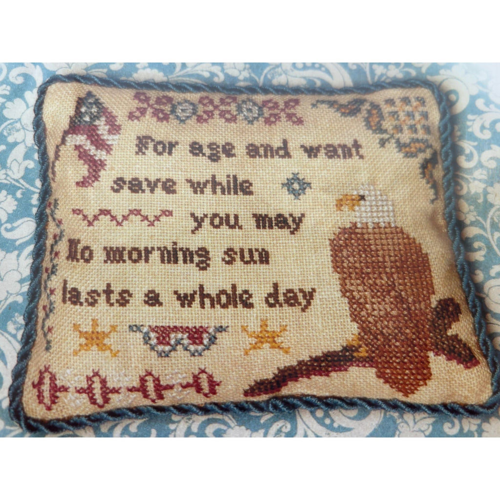 Cherished Stitches Cross Stitch Pattern Feathered Friends July 2012 Eagle Flag