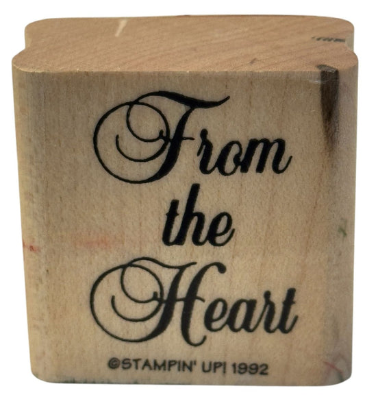 Stampin Up Rubber Stamp From The Heart Sentiment Gift Tag Card Making Love Words