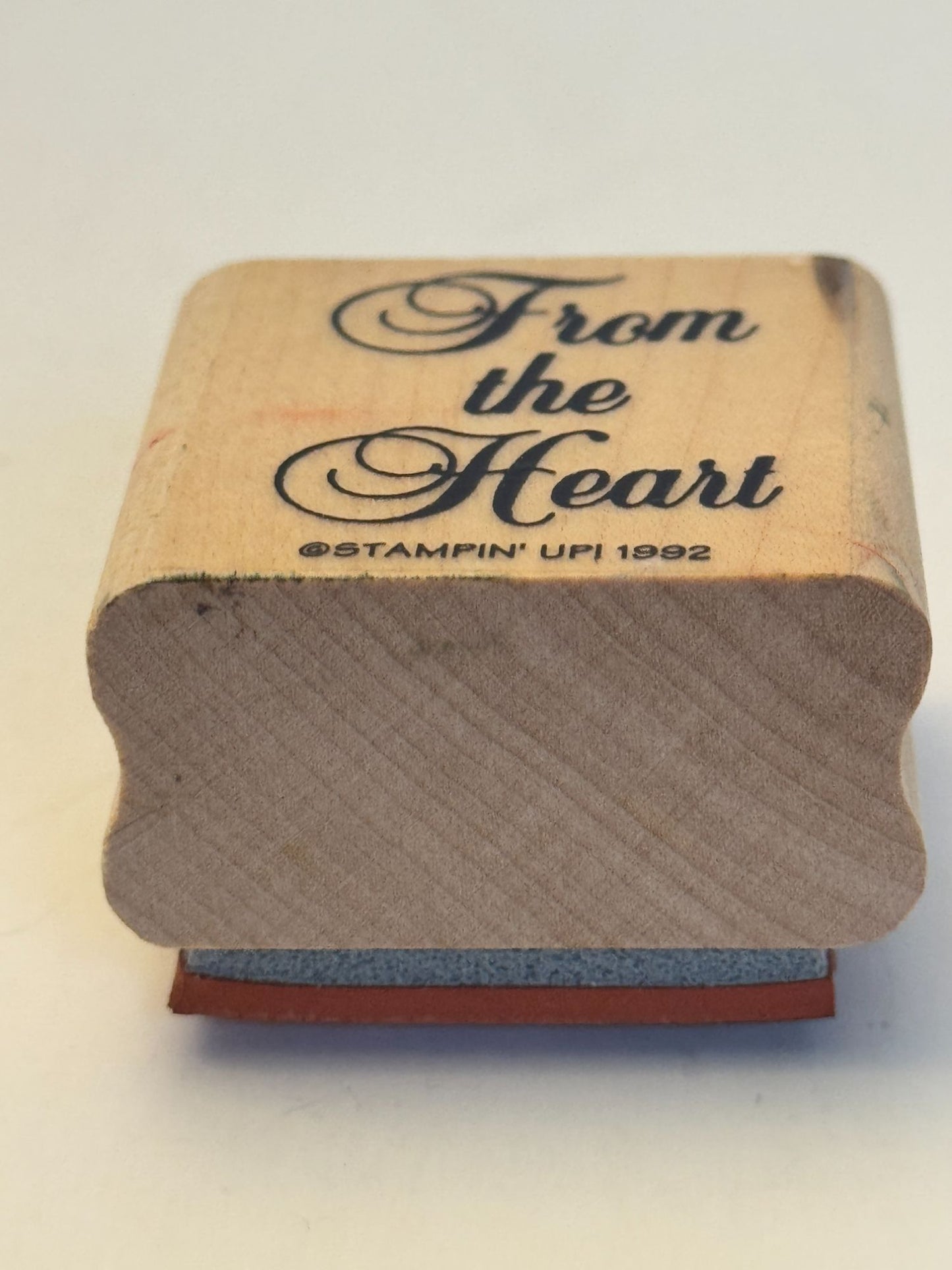 Stampin Up Rubber Stamp From The Heart Sentiment Gift Tag Card Making Love Words