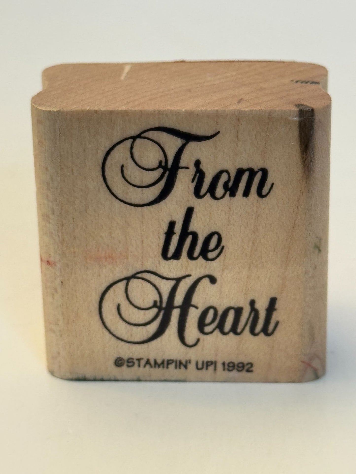 Stampin Up Rubber Stamp From The Heart Sentiment Gift Tag Card Making Love Words