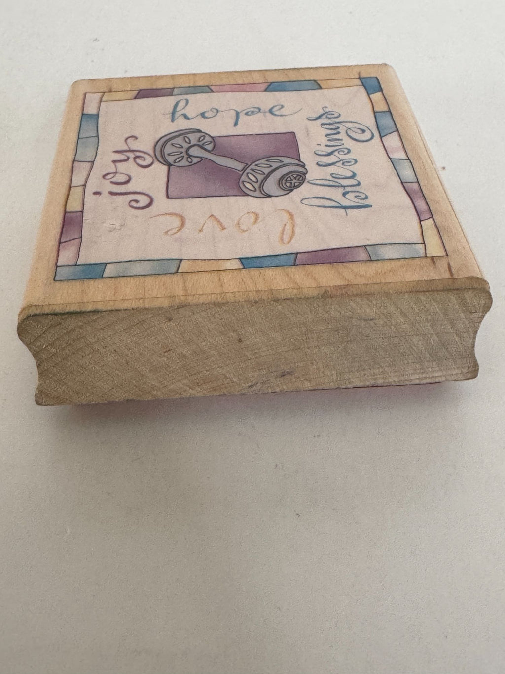 Inkadinkado Rubber Stamp Baby Shower Card Making Words Love Joy Hope Blessings
