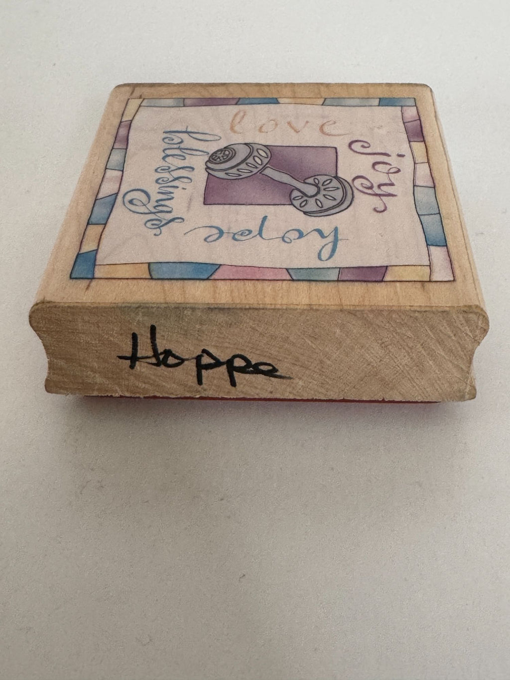 Inkadinkado Rubber Stamp Baby Shower Card Making Words Love Joy Hope Blessings