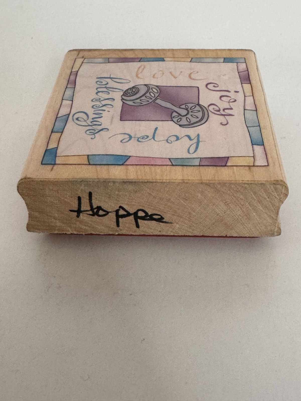 Inkadinkado Rubber Stamp Baby Shower Card Making Words Love Joy Hope Blessings