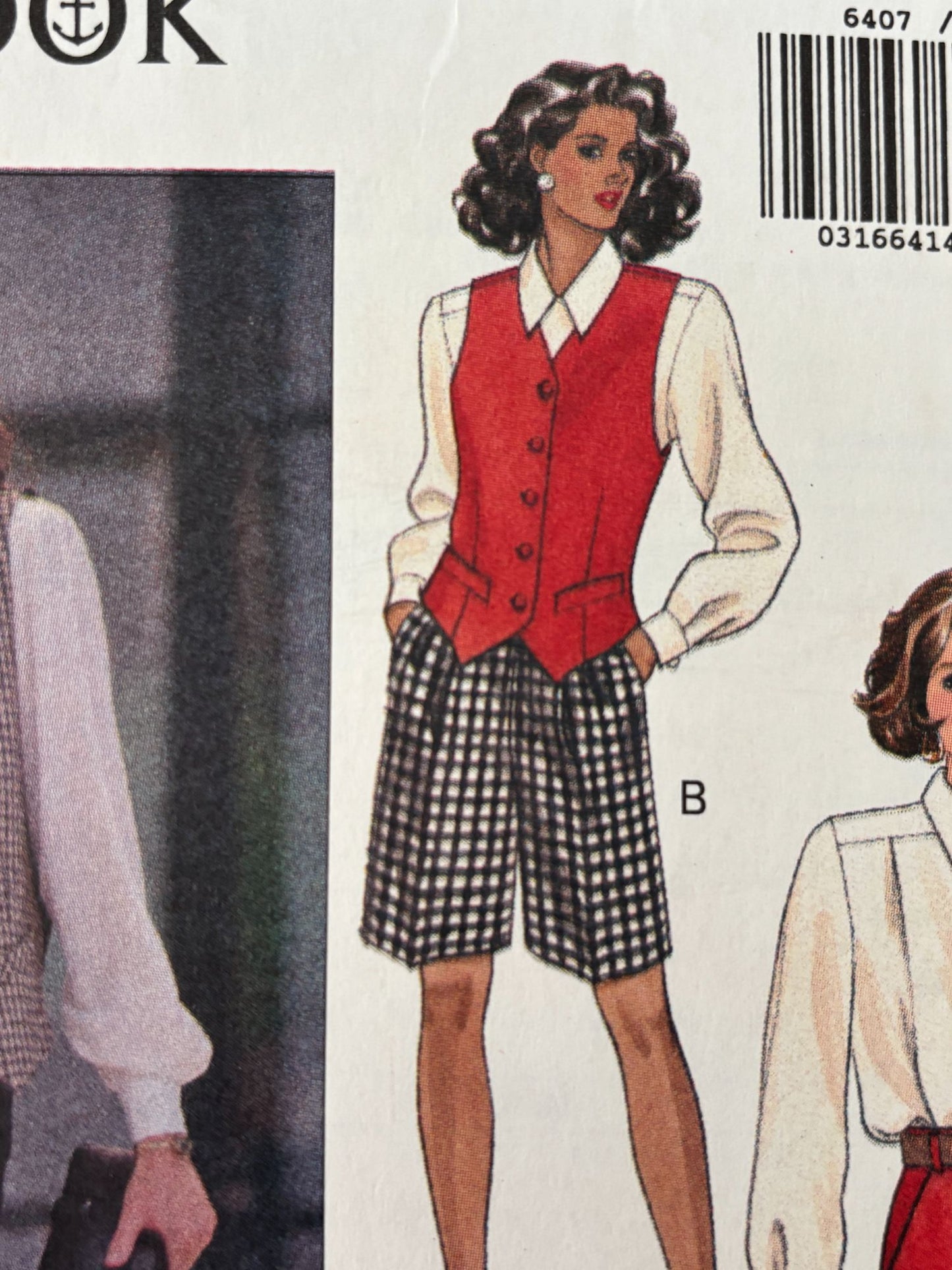 Butterick Sewing Pattern 6407 Vest Shirt Top Shorts Easy 90s Preppy 6 8 10 UC