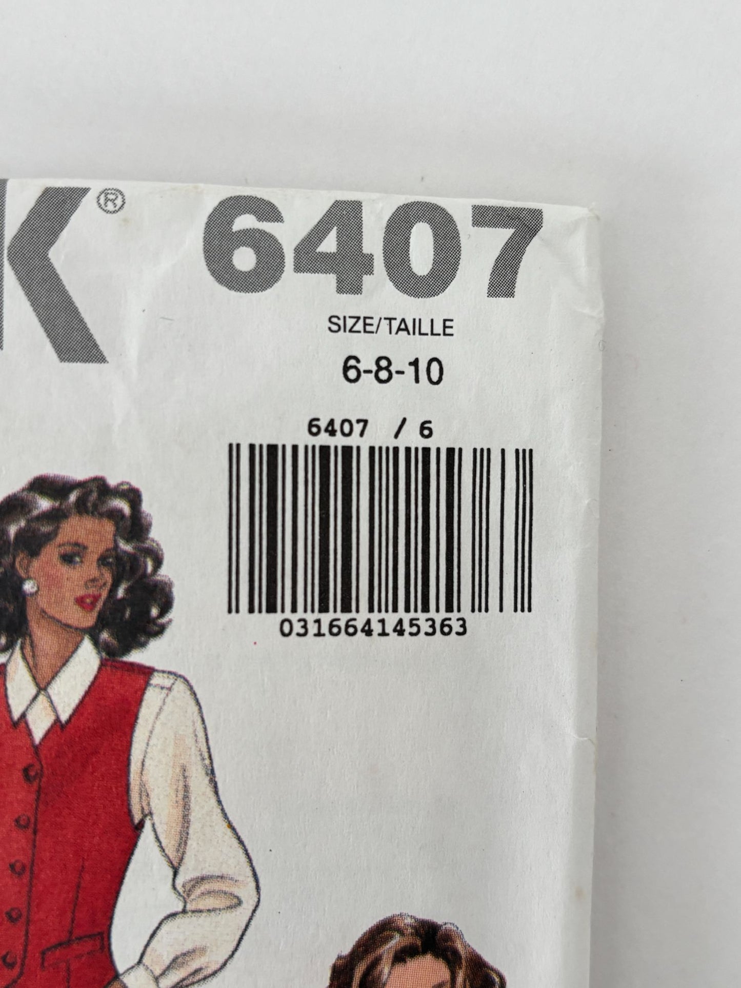Butterick Sewing Pattern 6407 Vest Shirt Top Shorts Easy 90s Preppy 6 8 10 UC