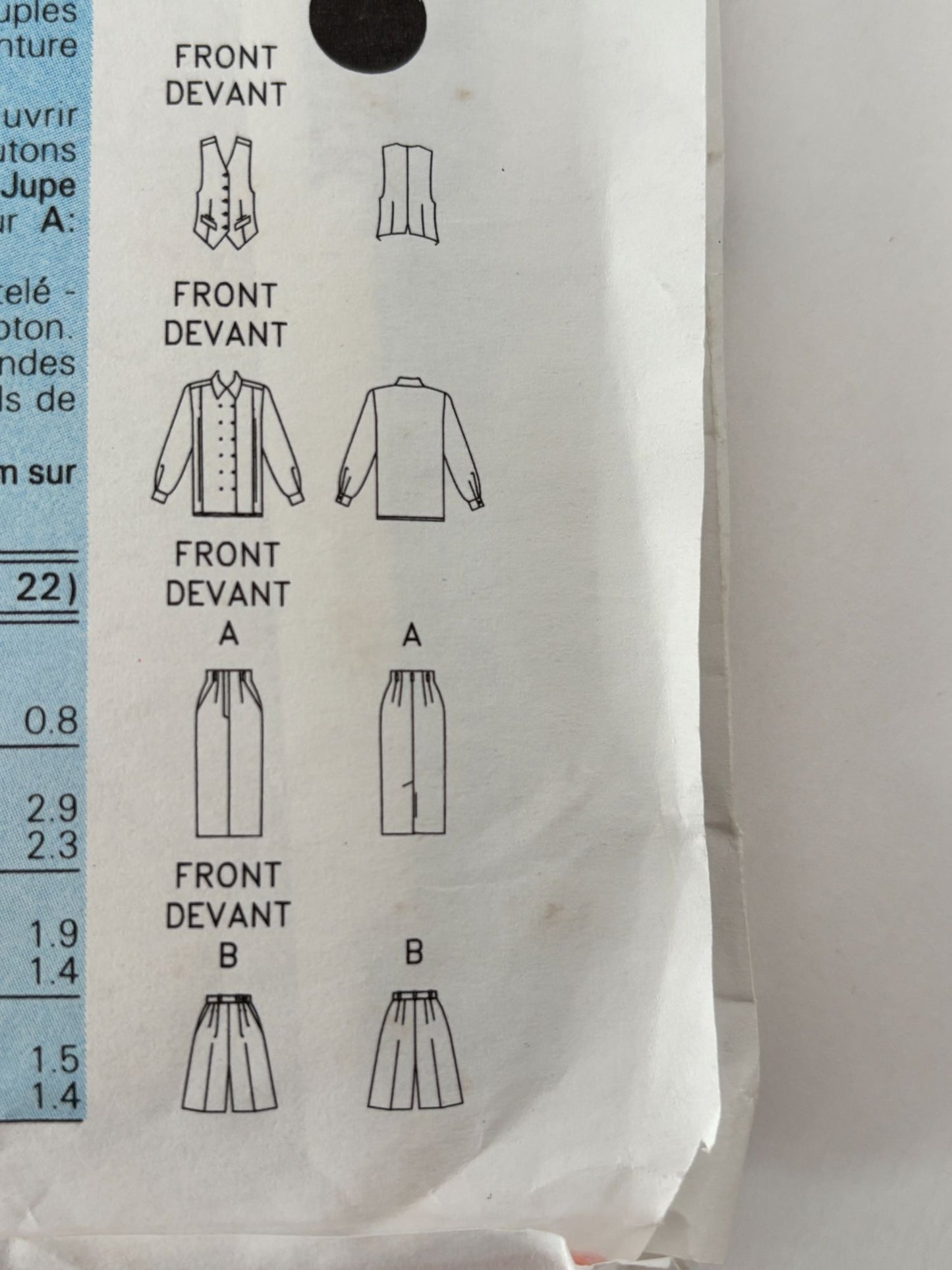 Butterick Sewing Pattern 6407 Vest Shirt Top Shorts Easy 90s Preppy 6 8 10 UC
