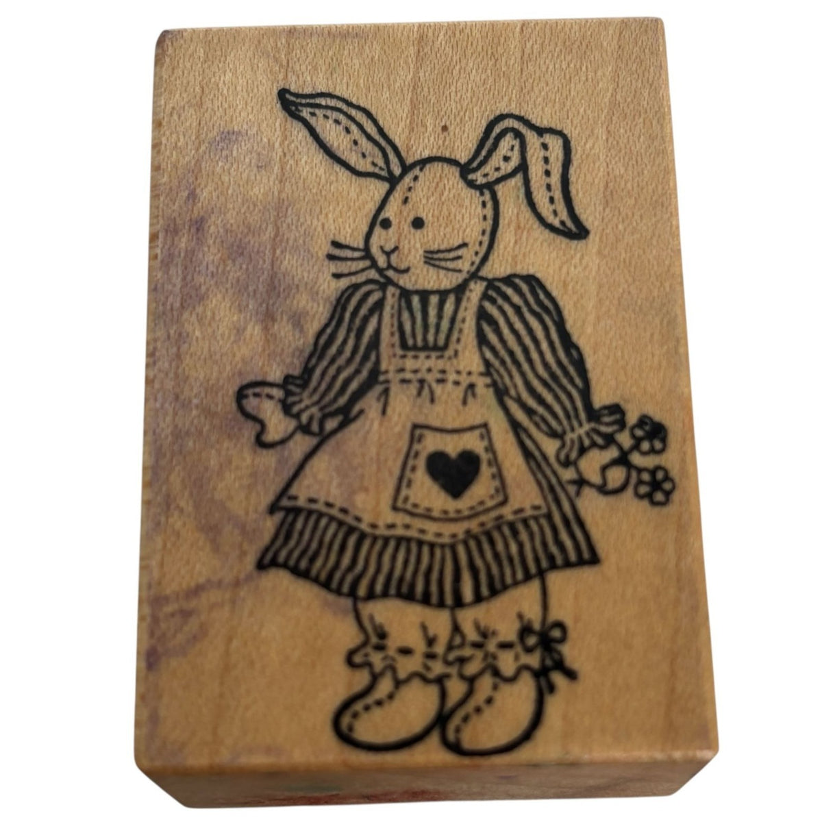 PSX Rubber Stamp Bunny Rabbit Rag Doll Country Primitive Toy Card Making D-572