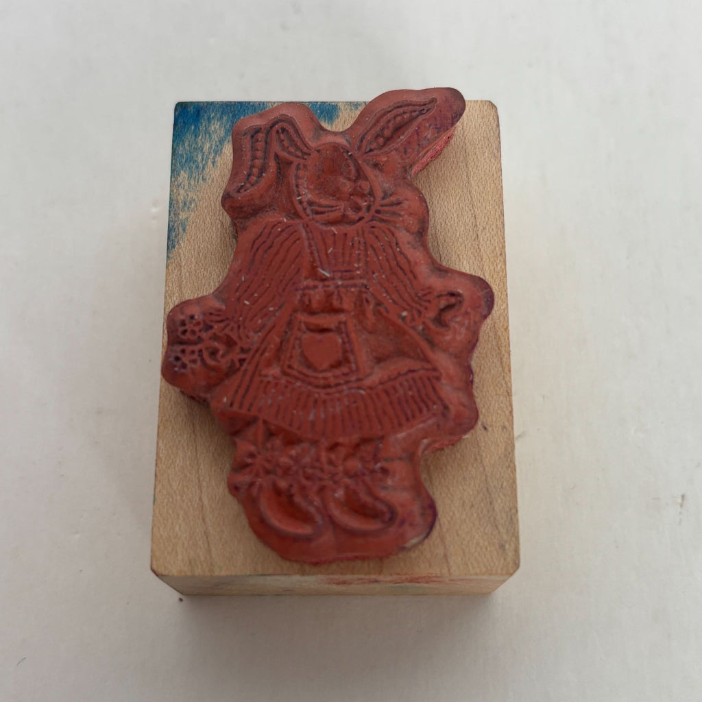 PSX Rubber Stamp Bunny Rabbit Rag Doll Country Primitive Toy Card Making D-572