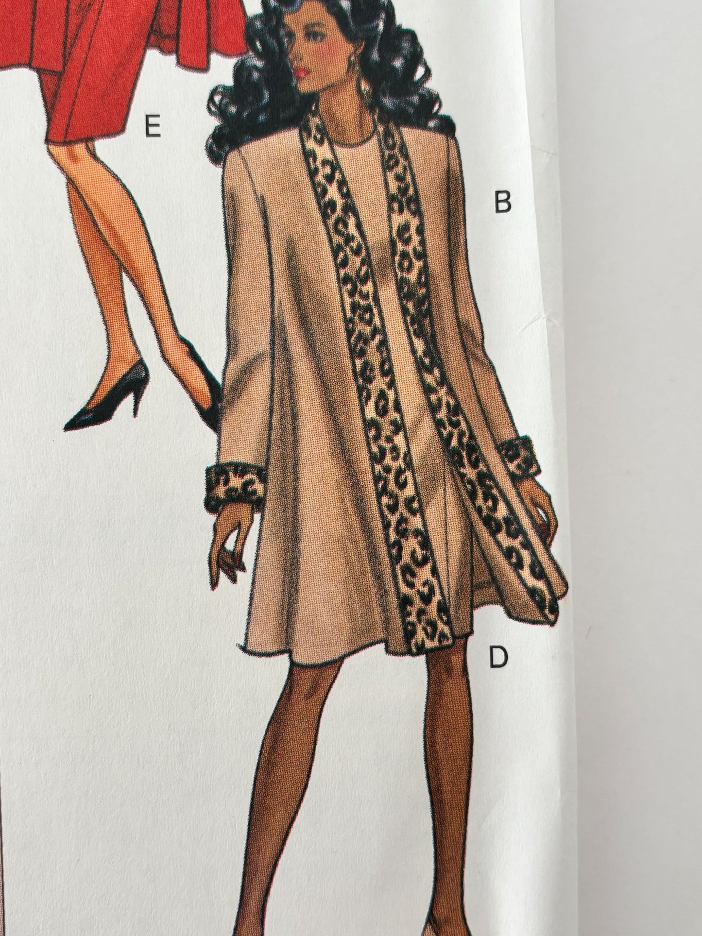 Butterick Sewing Pattern 6398 Coat and Dress 1990s Flare 90s Vintage 6 8 10 UC