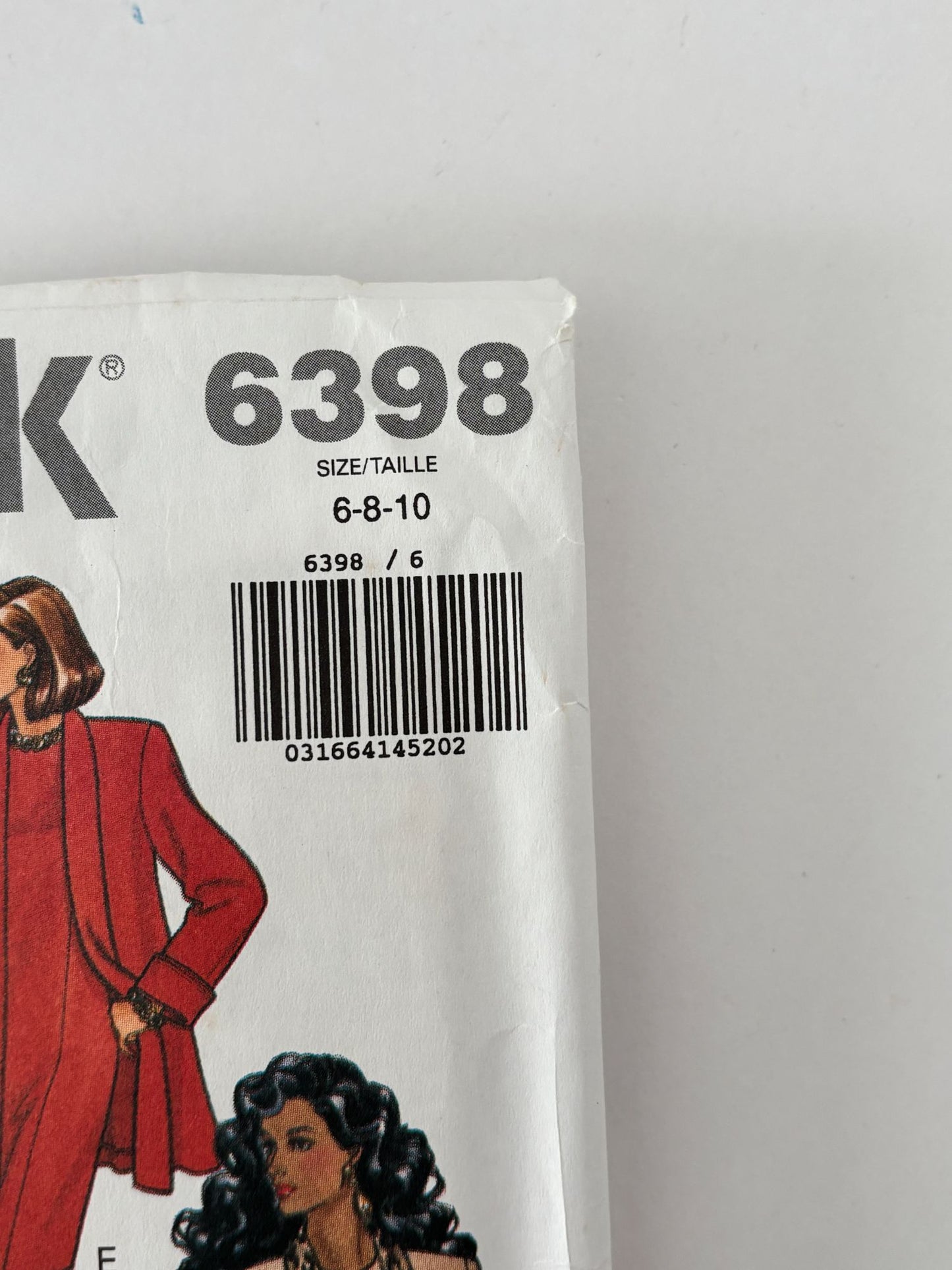 Butterick Sewing Pattern 6398 Coat and Dress 1990s Flare 90s Vintage 6 8 10 UC