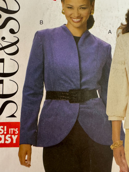 Butterick Sewing Pattern B5549 Jacket Blazer Modern Minimalist Tailored Fit 6-12
