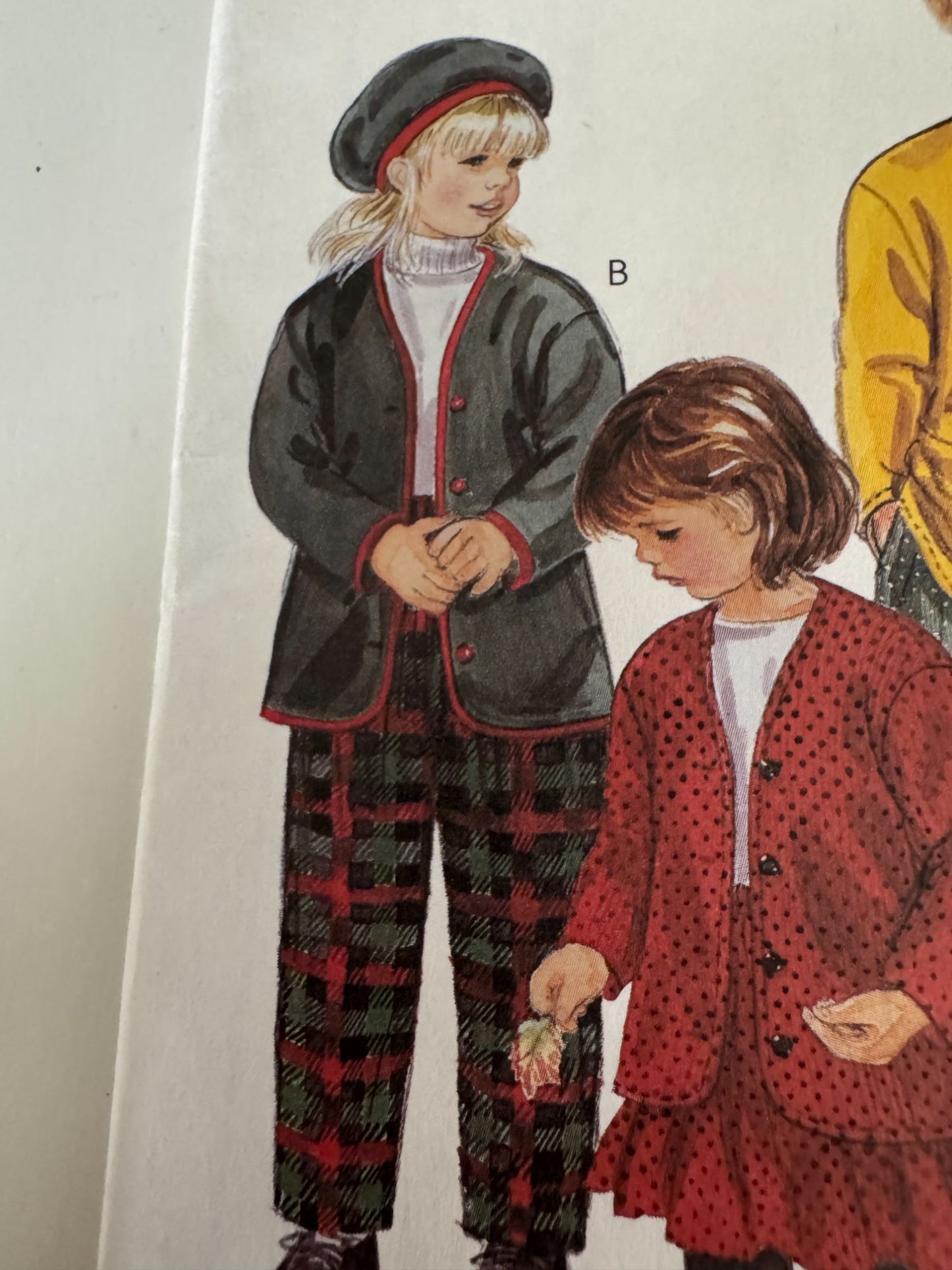 McCalls Sewing Pattern 7844 Kids Cardigan Pants Skirt Beret Hat Easy Girls 2 3 4