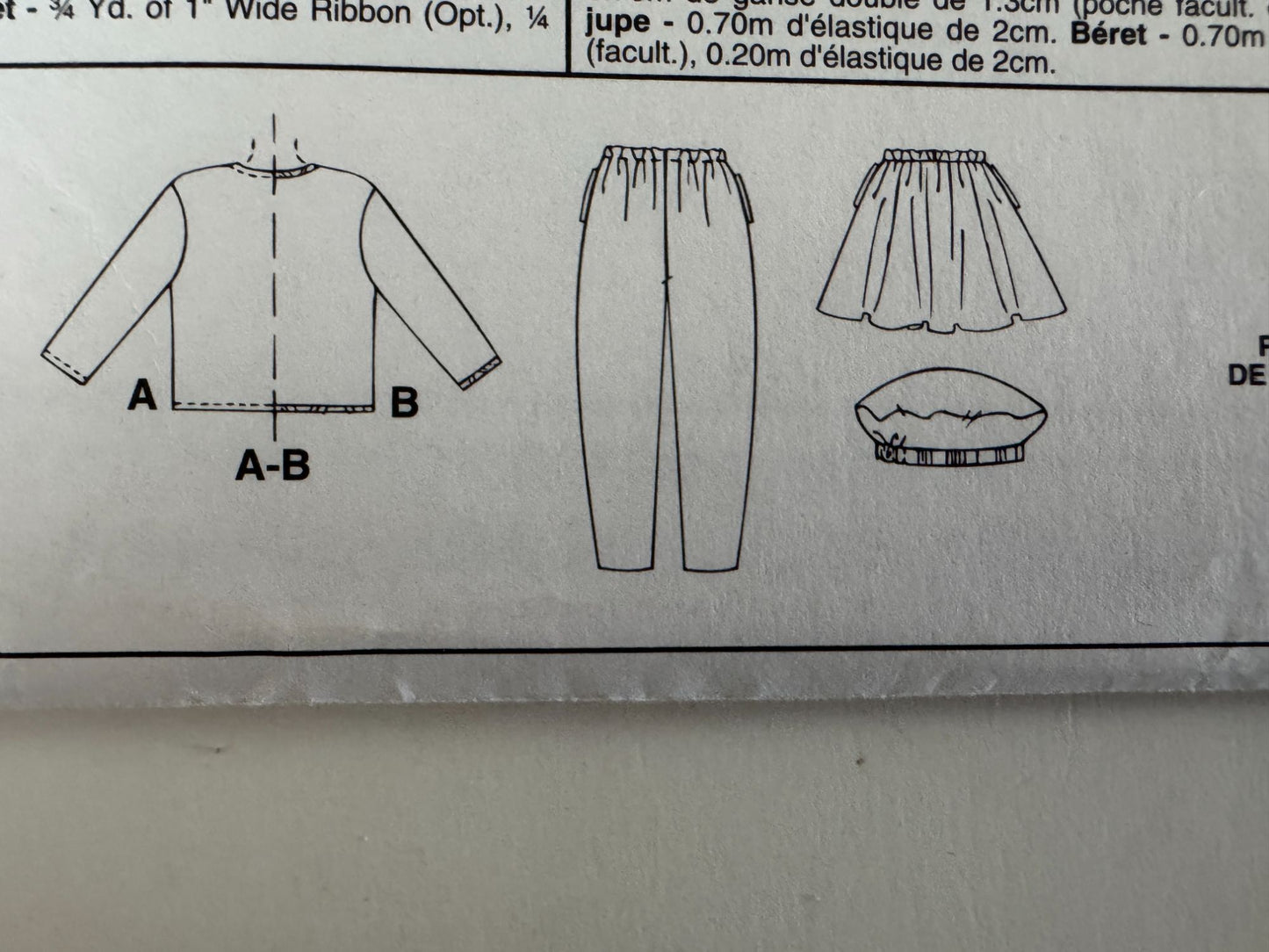 McCalls Sewing Pattern 7844 Kids Cardigan Pants Skirt Beret Hat Easy Girls 2 3 4