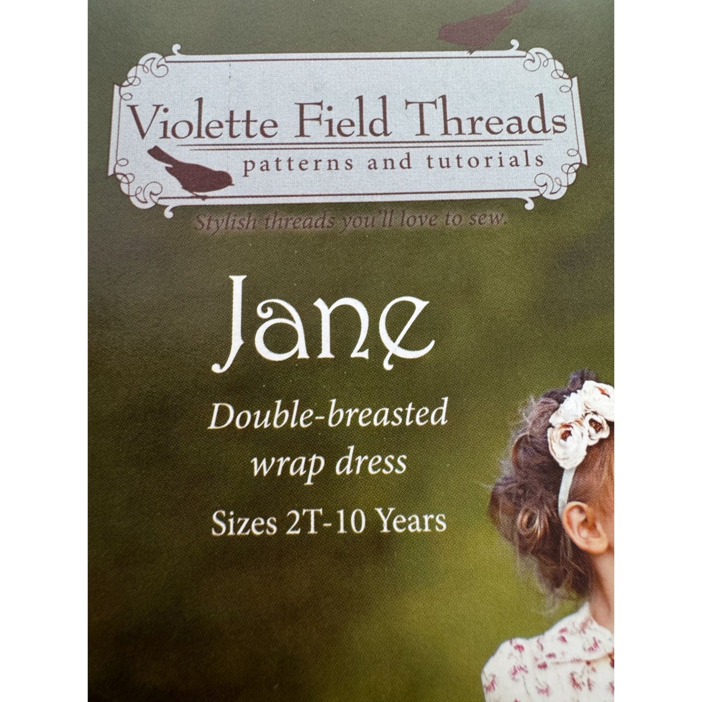 Violette Field Threads Sewing Pattern Jane Double-Breasted Wrap Dress 2T-10 yrs